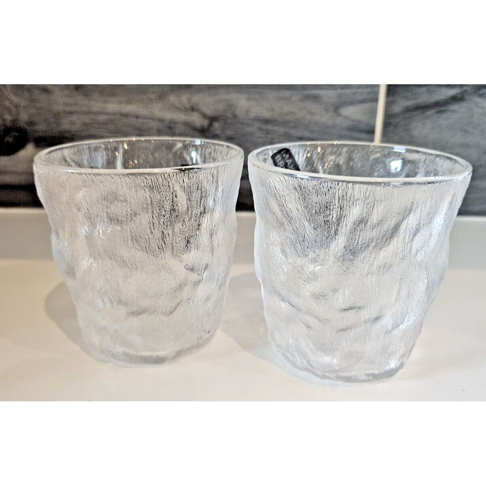 New Set of 2 Lovwish Glacier Pattern Frosted Textured Drink Whiskey Tumblers